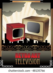 retro tv vector