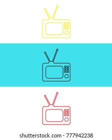 Retro TV vector icon.