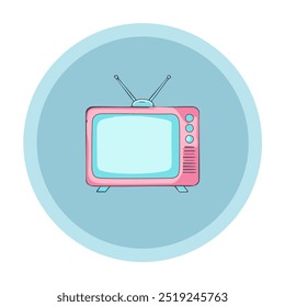 Retro tv vector icon. Cartoon illustration.