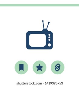Retro TV vector icon. Simple flat icon on white background.