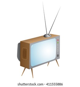 retro TV. Vector illustration. Isolated on white background.