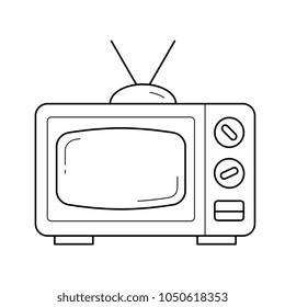 Retro TV vector line icon isolated on white background. Retro TV line icon for infographic, website or app. Icon designed on a grid system.