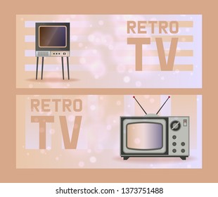 Retro TV vector vintage illustration 