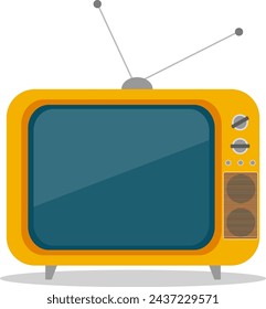 Retro TV, vintage TV icon isolated on white background with shadow. Vector illustration. Vector.