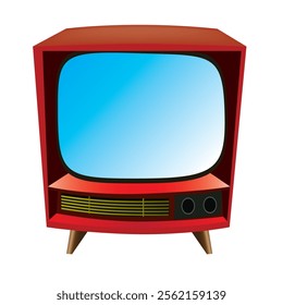 Retro TV for watching Christmas movies. Vector illustration