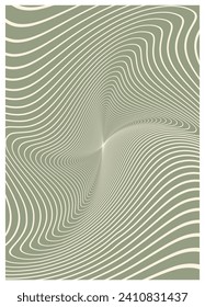 Retro twisted and distorted vector groovy hippie background. Waves, swirl, stripe, ray and twirl pattern. Vintage background in trendy retro psychedelic style. Vector illustration