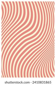 Retro twisted and distorted vector groovy hippie background. Waves, swirl, stripe, ray and twirl pattern. Vintage background in trendy retro psychedelic style. Vector illustration