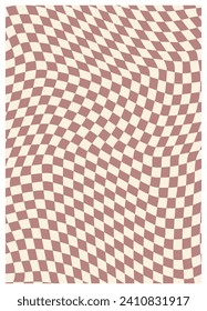 Retro twisted and distorted vector groovy hippie background. Waves, swirl, stripe, ray and twirl pattern. Vintage background in trendy retro psychedelic style. Vector illustration