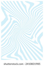 Retro twisted and distorted vector groovy hippie background. Waves, swirl, stripe, ray and twirl pattern. Vintage background in trendy retro psychedelic style. Vector illustration