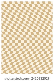 Retro twisted and distorted vector groovy hippie background. Waves, swirl, stripe, ray and twirl pattern. Vintage background in trendy retro psychedelic style. Vector illustration