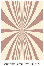 Retro twisted and distorted vector groovy hippie background. Waves, swirl, stripe, ray and twirl pattern. Vintage background in trendy retro psychedelic style. Vector illustration