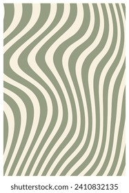Retro twisted and distorted vector groovy hippie background. Waves, swirl, stripe, ray and twirl pattern. Vintage background in trendy retro psychedelic style. Vector illustration