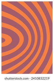 Retro twisted and distorted vector groovy hippie background. Waves, swirl, stripe, ray and twirl pattern. Vintage background in trendy retro psychedelic style. Vector illustration