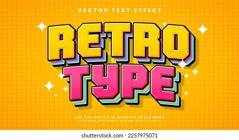 Retro type 3d editable vector text style effect, suitable for ancient themes