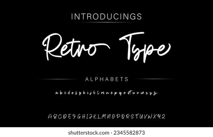 Retro Type Best Alphabet Signatures Handdraw Brush Script Logotype Font lettering handwritten