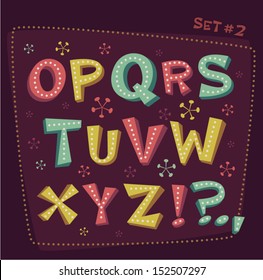 Retro Type Font. Fifties Style Alphabet. Vector Illustration.