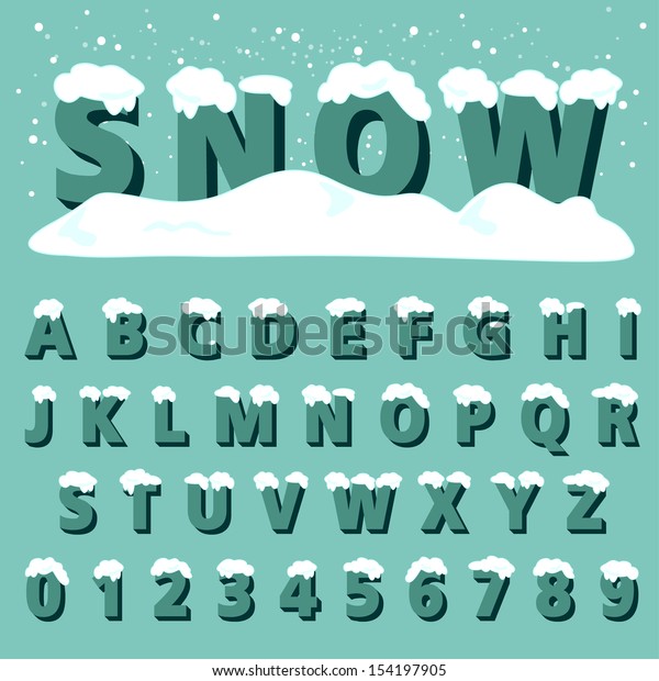 レトロな文字の雪付きフォント ベクターイラスト のベクター画像素材 ロイヤリティフリー レトロな文字の雪付きフォント ベクターイラスト のベクター画像素材 ロイヤリティフリー