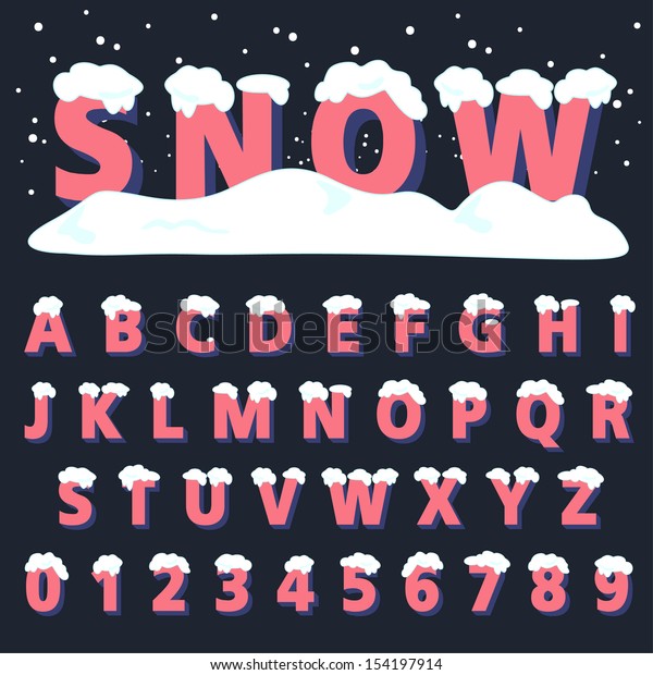 Retro Type Font Snow Vector Illustration Stock Vector (Royalty Free ...
