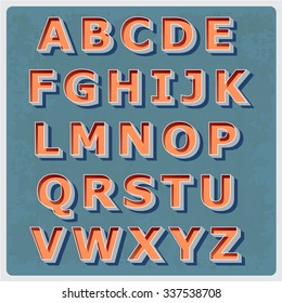 Retro type font, vintage style.