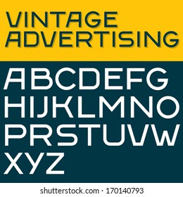 Retro type font, vintage typography