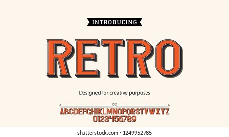Retro typeface.For labels and different type designs