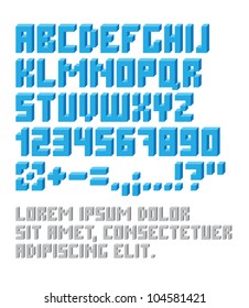 Retro typeset with letters and numbers