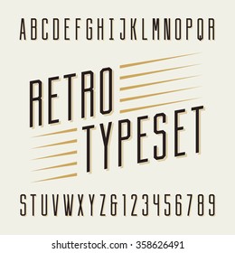 Retro typeset. Letters and numbers. Vintage alphabet vector font for labels, titles, posters etc.