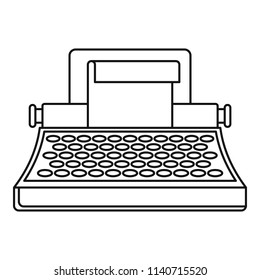 Retro typewriter icon. Outline illustration of retro typewriter vector icon for web design isolated on white background