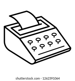 Retro typewriter icon. Outline retro typewriter vector icon for web design isolated on white background