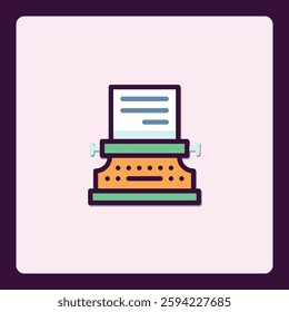 Retro Typewriter Icon Representing Writing, Journalism and Creative Process