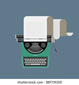 retro typewriter and paper sheet