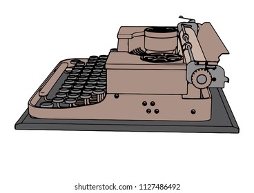 retro typewriter vector