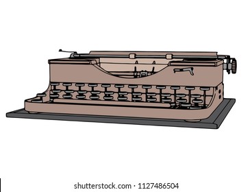 retro typewriter vector