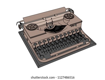 retro typewriter vector