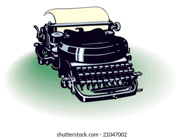 retro typewriter vector