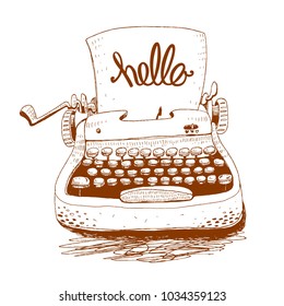 Retro Typewriter, vector illustration.