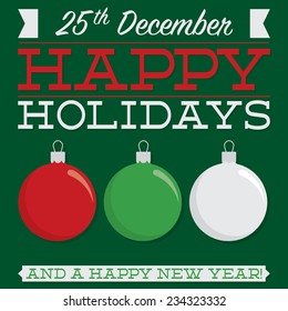 Retro typographic bauble card in vector format