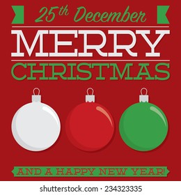 Retro typographic bauble card in vector format