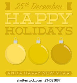 Retro typographic bauble card in vector format