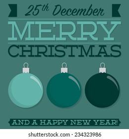 Retro typographic bauble card in vector format