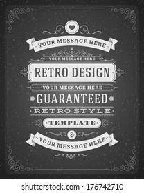 Retro typographic design elements. Template for design invitations, posters and other design.