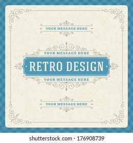 Retro typographic design elements. Template for design invitations, posters and other design. 