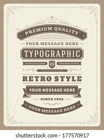 Retro typographic design elements. Template for design invitations, posters and other design. Flourish and calligraphic. 