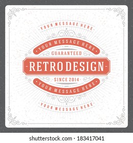 Retro typographic design elements. Template for design invitations, posters and other design. Flourish and calligraphic. 
