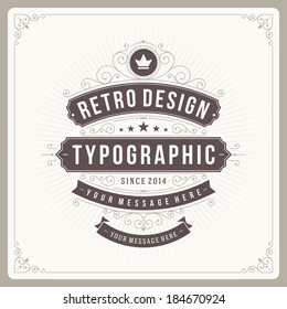 Retro typographic design elements. Template for design invitations, posters and other design. Flourish and calligraphic. 