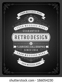 Retro typographic design elements. Template for design invitations, posters and other design. Flourish and calligraphic. 