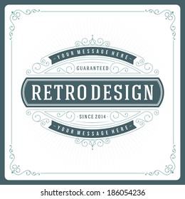 Retro typographic design elements. Template for design invitations, posters and other design. Flourish and calligraphic. 