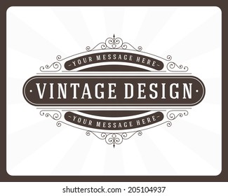 Retro typographic design elements. Template for design invitations, posters and other design. Flourish and calligraphic. 