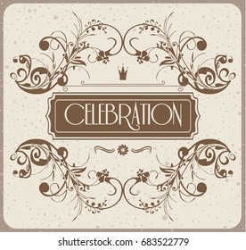 Retro typographic design elements. Template for design invitations, posters and other design