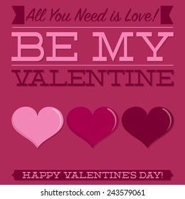 Retro typographic heart card in vector format.